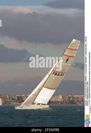 SAILING - LOUIS VUITTON PACIFIC SERIES - K CHALLENGE TRAINING - VALENCIA (SPA) - 19/01/09 PHOTO : IGNACIO BAIXAULI / DPPI TRAINING SESSION FOR K CHALLENGE IN FRONT OF VALENCIA HARBOUR Stock Photo