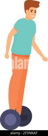 Weekend hoverboard icon. Cartoon of Weekend hoverboard vector icon for web design isolated on white background Stock Vector