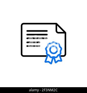 Certified outline icon. Workspace sign. Graph symbol for your web site design, logo, app, UI. Vector illustration, EPS10. Stock Vector