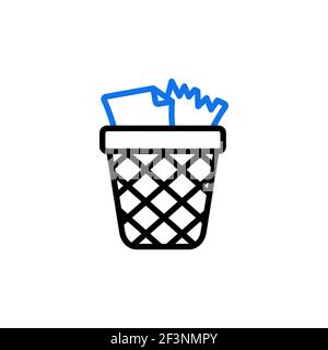 Wastebasket outline icon. Workspace sign. Graph symbol for your web site design, logo, app, UI. Vector illustration, EPS10. Stock Vector