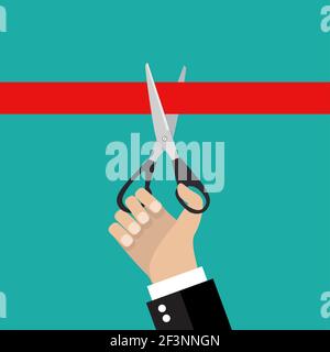 Human hand holding a pair of scissors Stock Vector