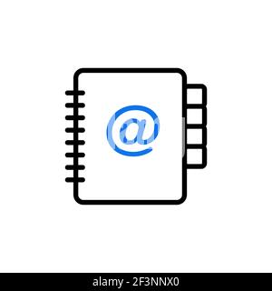 Address Book outline icon. Workspace sign. Graph symbol for your web site design, logo, app, UI. Vector illustration, EPS10. Stock Vector