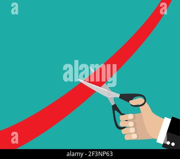 Human hand holding a pair of scissors Stock Vector