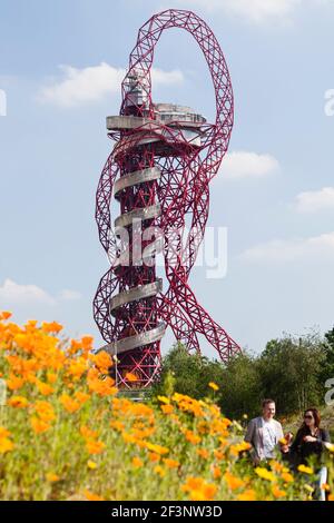 The ArcelorMittal Orbit sculpture, Queen Elizabeth Olympic Park, Stratford; London, E20. Stock Photo