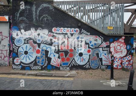 Shoreditch & Hoxton area street art and graffiti, London, E1, United Kingdom Stock Photo