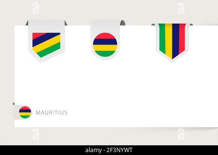 Collection of the Mauritius flag in different shapes and with three ...