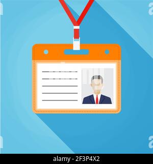 Flat design name tag badge template Stock Vector