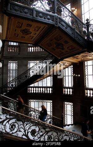 MEXICO CITY, MEXICO - MARCH 16: A person looks a paint during a tour inside at Munal Museum, amid orange alert of Covid-19, while  it has been allowed resumption museums. The National Art Museum applies sanitary measures in its reopening to the public by presenting the permanent exhibitions: The 20th Century in the 21st, Mural Collection; works by muralists Dr. Atl, Maria Izquierdo, Rufino Tamayo, José Clemente Orozco, Diego Rivero and David Alfaro Siqueiros, among many others. On March 16, 2021 in Mexico City, Mexico (Photo by Eyepix/Sipa USA) Stock Photo