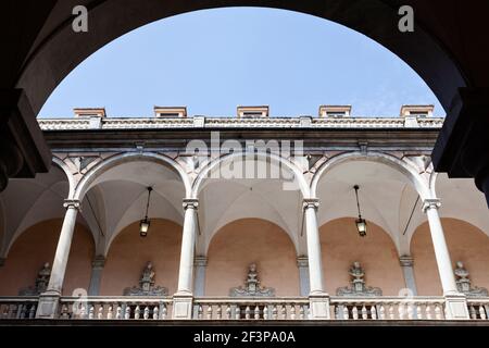 Upper Gallery in the Palazzo Doria Tursi, Genoa, Italy. Stock Photo