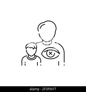 Abandoned kid color line icon. Child abuse. Not responsibility parents ...