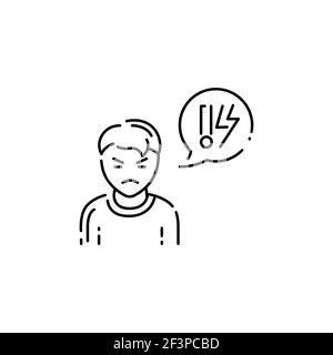 Problem child color line icon. Emotional instability. Sign for web page, mobile app, button, logo. Editable stroke Stock Vector