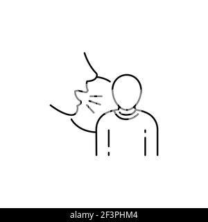Verbal bullying black line icon. Harassment, social abuse and violence ...