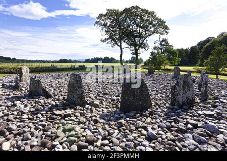 Temple Wood Stone Circle dating from c.3000BC in Kilmartin Glen, Argyll & Bute, Scotland UK Stock Photo