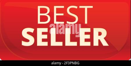 Best seller red banner icon. Cartoon of Best seller red banner vector icon for web design isolated on white background Stock Vector