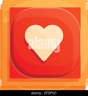 Heart like button interface icon. Cartoon of Heart like button interface vector icon for web design isolated on white background Stock Vector