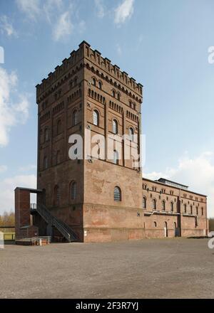 Malakhov tower above shaft one at the former coal mine of Zeche Hannover in Bochum, Germany. Stock Photo