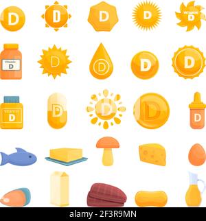 Vitamin D icon. Cartoon of vitamin D vector icon for web design isolated on white background Stock Vector