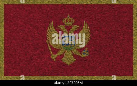 Montenegro flag with waving grunge texture. Vector background. Stock Vector