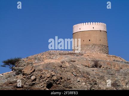 Dubai UAE Hatta Watchtower Stock Photo