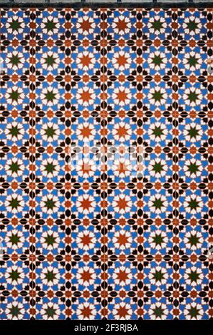 Close up view of beautiful tile texture with geometric shapes Stock Photo