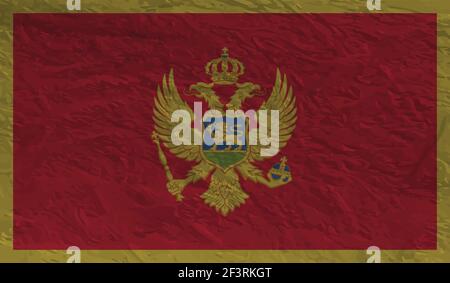 Montenegro flag with waving grunge texture. Vector background. Stock Vector