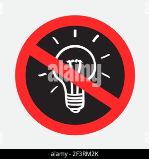 do not turn on the light sticker Stock Vector