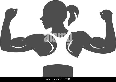 woman muscle arm vector