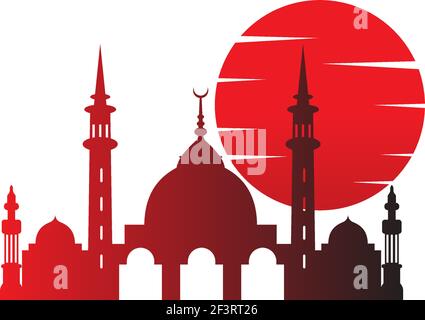 Islamic logo, Mosque icon design vector template illustration Stock Vector