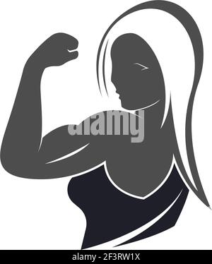 Muscle arm icon logo design vector illustration Stock Vector