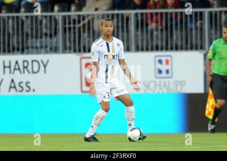 FOOTBALL - FRENCH CHAMPIONSHIP 2011/2012 - L2 - SCO ANGERS v STADE DE REIMS - 26/08/2011 - PHOTO PASCAL ALLEE / DPPI - STEVIE RIGA (SCO) Stock Photo