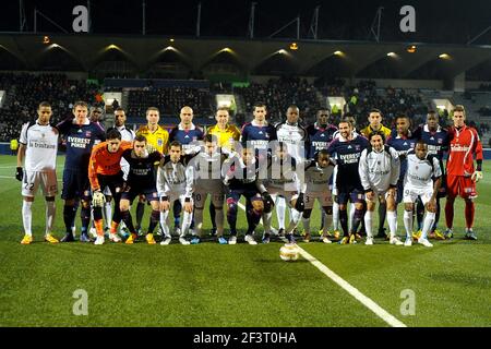 FOOTBALL - FRENCH LEAGUE CUP 2011/2012 - 1/2 FINAL - FC LORIENT v OLYMPIQUE LYONNAIS - 31/01/2012 - PHOTO PASCAL ALLEE / DPPI - TEAMS Stock Photo