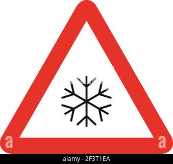 Ice and Snow Warning Sign Caution - Falling Ice And Snow Sign Stock ...