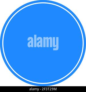 Rounded traffic signal in blue and white, isolated on white background. Stock Vector