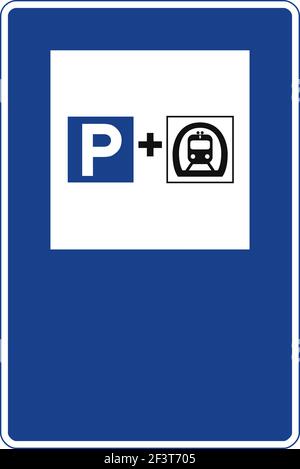 Rectangular traffic signal in blue and white, isolated on white background. Metro users parking Stock Vector