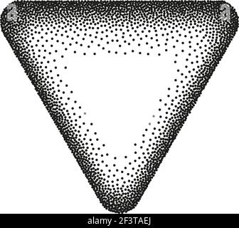 Abstract Halftone Background. Dotwork Triangle. Stock Vector
