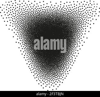 Abstract Halftone Background. Dotwork Triangle. Stock Vector