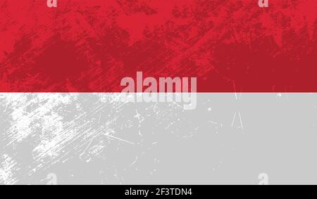 Poland flag with waving grunge texture. Vector background. Stock Vector