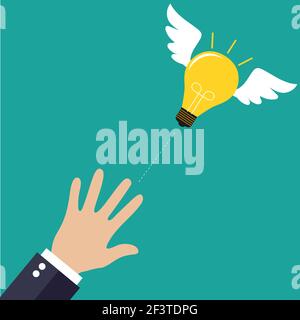 Catching The Flying Idea. Stock Vector