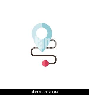 Location. Map and navigation. Flat color icon. Isolated commerce vector illustration Stock Vector