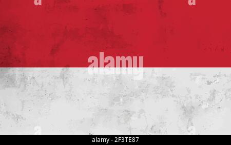 Poland flag with waving grunge texture. Vector background. Stock Vector