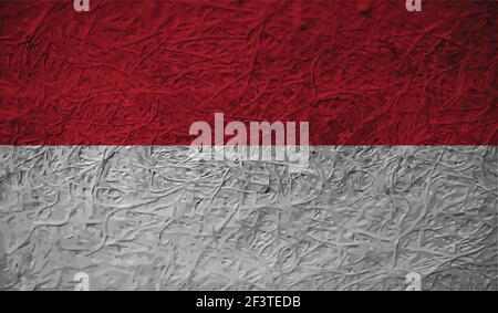 Poland flag with waving grunge texture. Vector background. Stock Vector