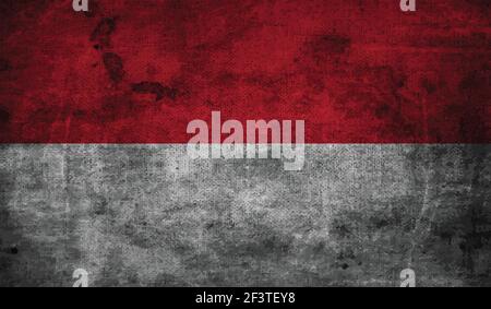 Poland flag with waving grunge texture. Vector background. Stock Vector