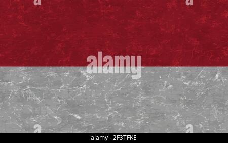 Poland flag with waving grunge texture. Vector background. Stock Vector