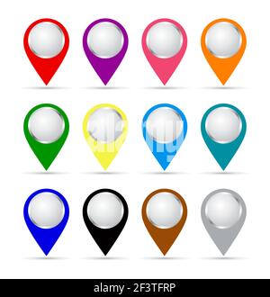 Red 3D map pointers, vector Stock Vector Image & Art - Alamy