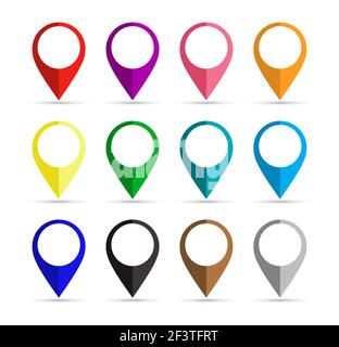 Set of map pointers isolated on white background. Vector illustration ...