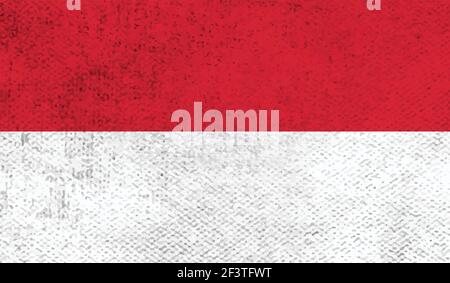 Poland flag with waving grunge texture. Vector background. Stock Vector
