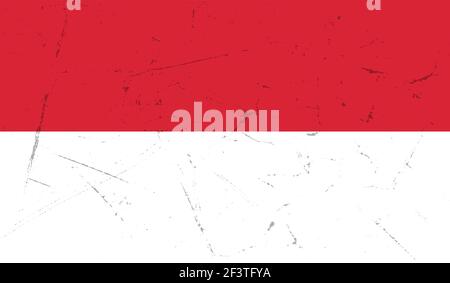 Poland flag with waving grunge texture. Vector background. Stock Vector