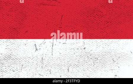 Poland flag with waving grunge texture. Vector background. Stock Vector