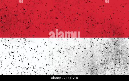 Poland flag with waving grunge texture. Vector background. Stock Vector