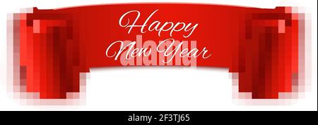 Red realistic curved banner Stock Vector
